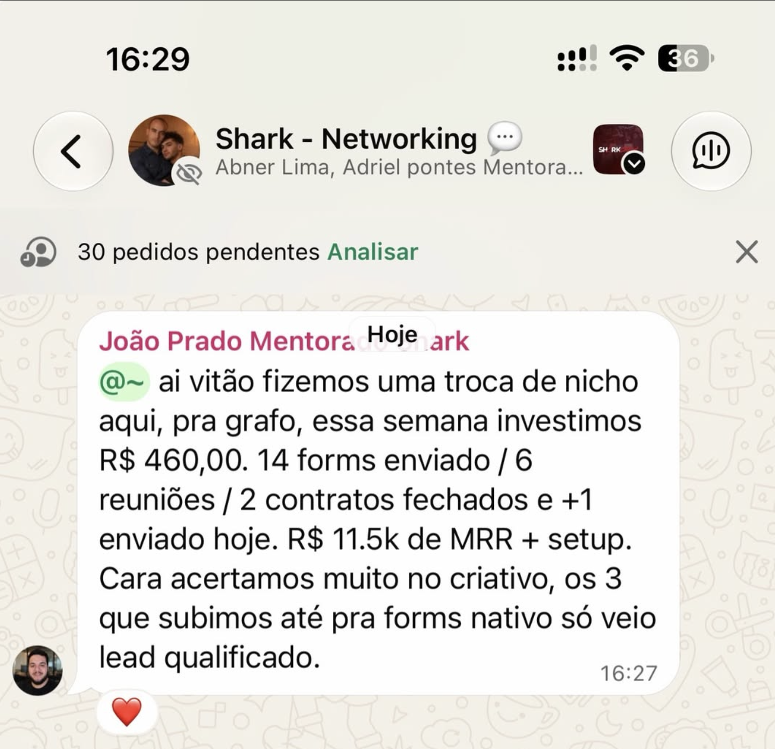 Feedback de aluno da Shark Crew 4