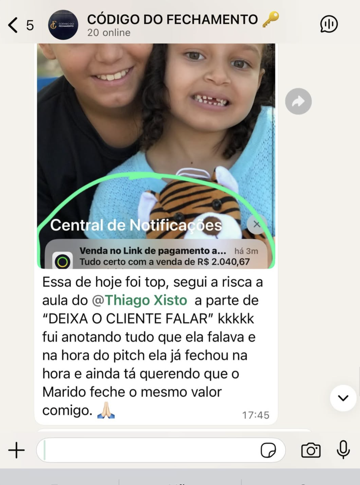 Feedback de aluno do Código do Fechamento 1