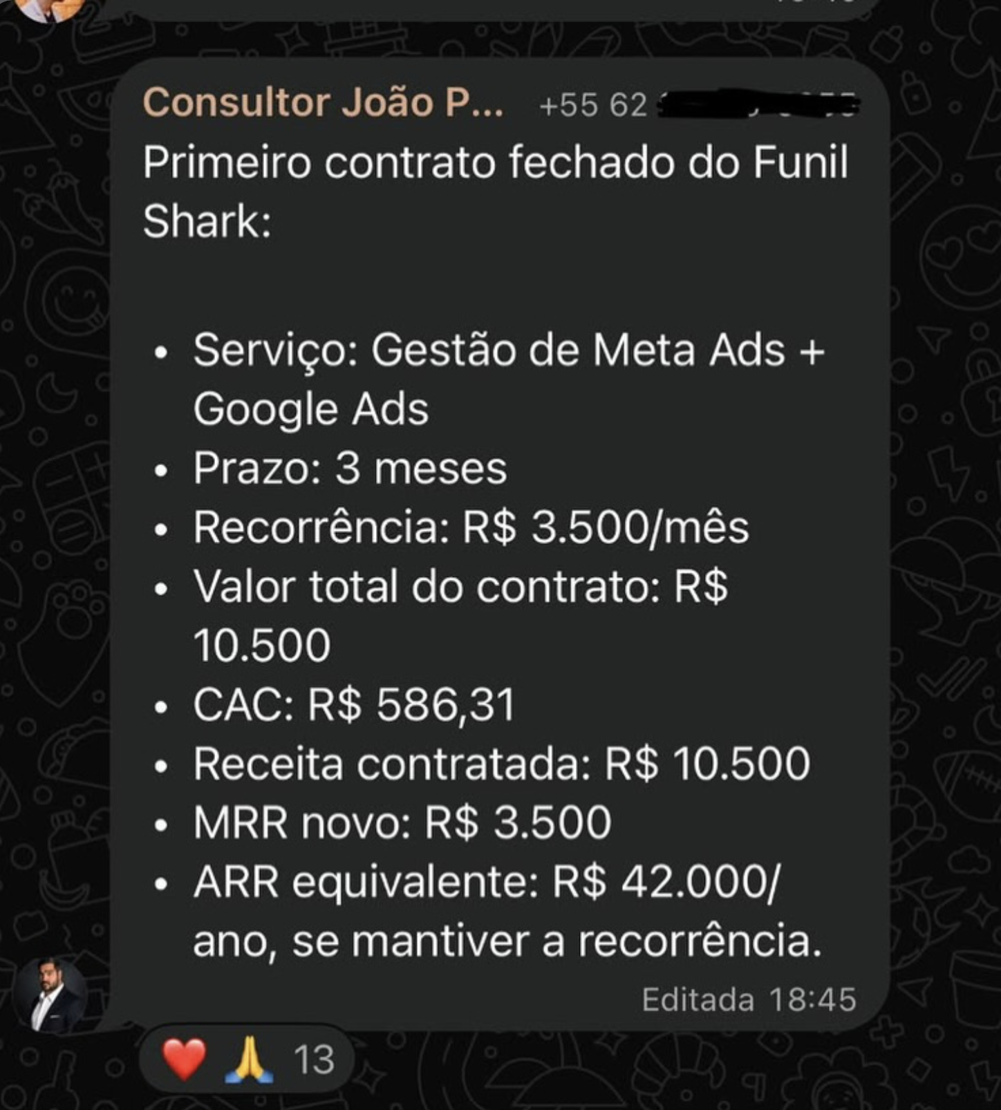 Feedback de aluno da Shark Crew 5